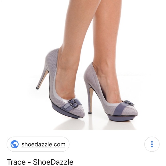 SHOE DAZZLE lilac and purple double buckle heels - Picture 2 of 8